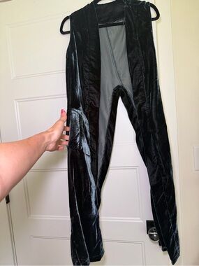 Free People black velvet jumpsuit